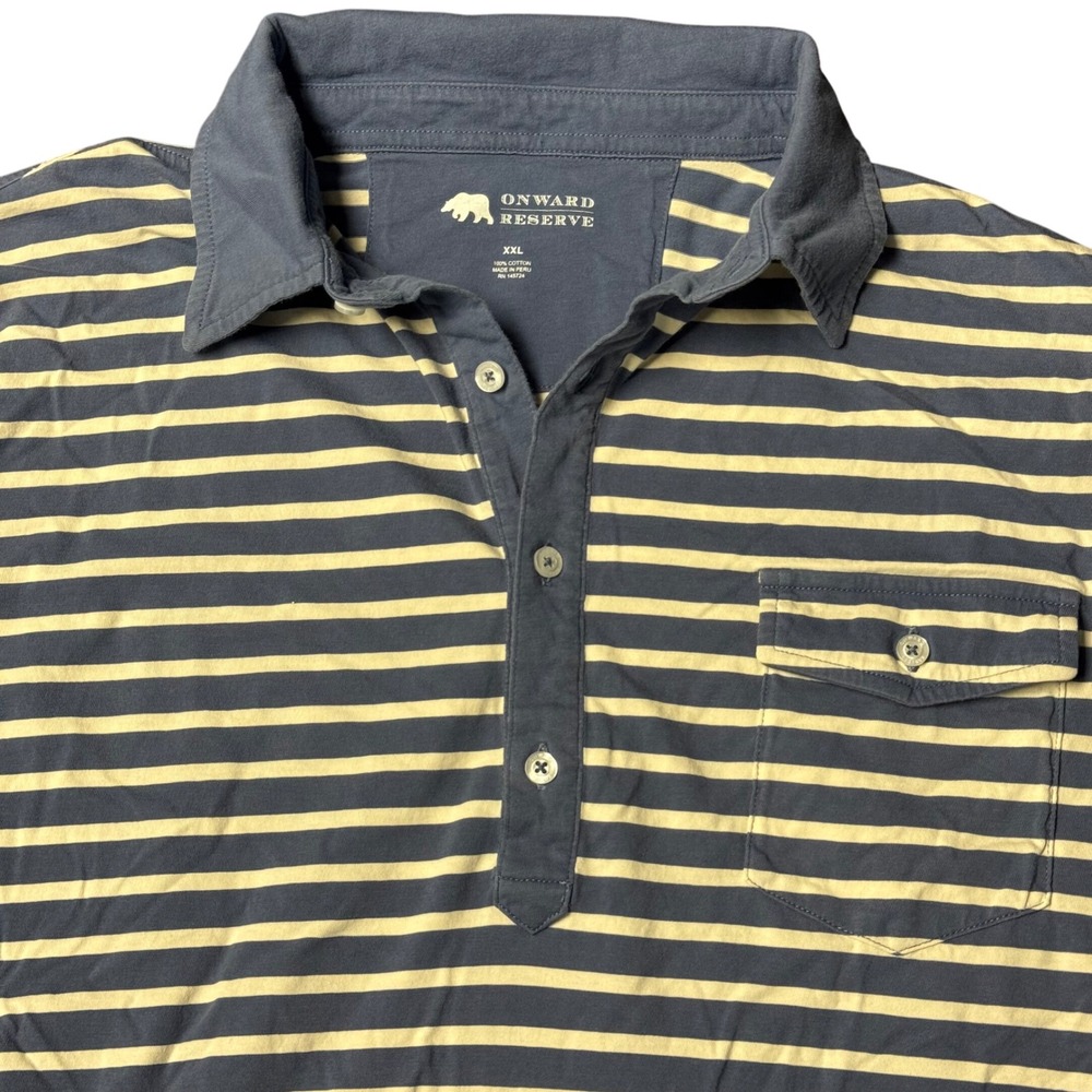 Onward Reserve Racquet Club Old School Polo Mens XXL Stripe Short Sleeve Golf